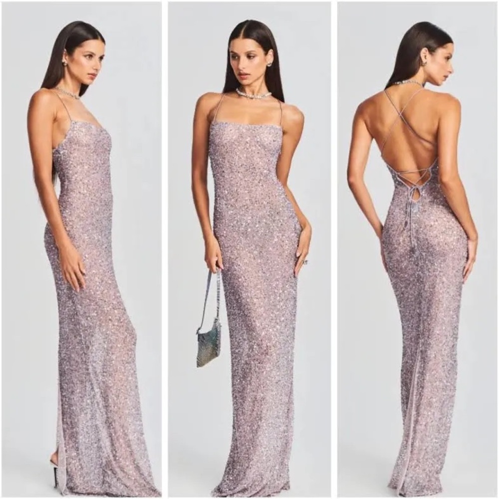 Retrofête Dante Sequin Dress in grey, size S, pre owned, perfect condition